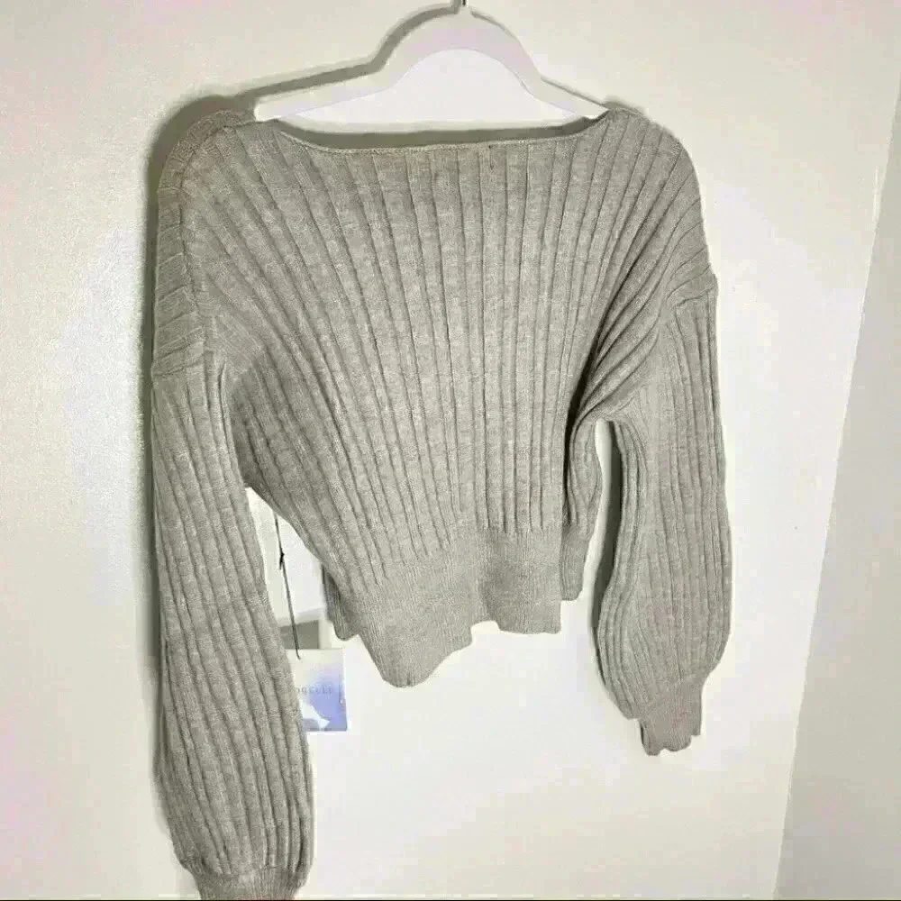 NWT Majorelle Saralyn Cropped Light Gray Sweater